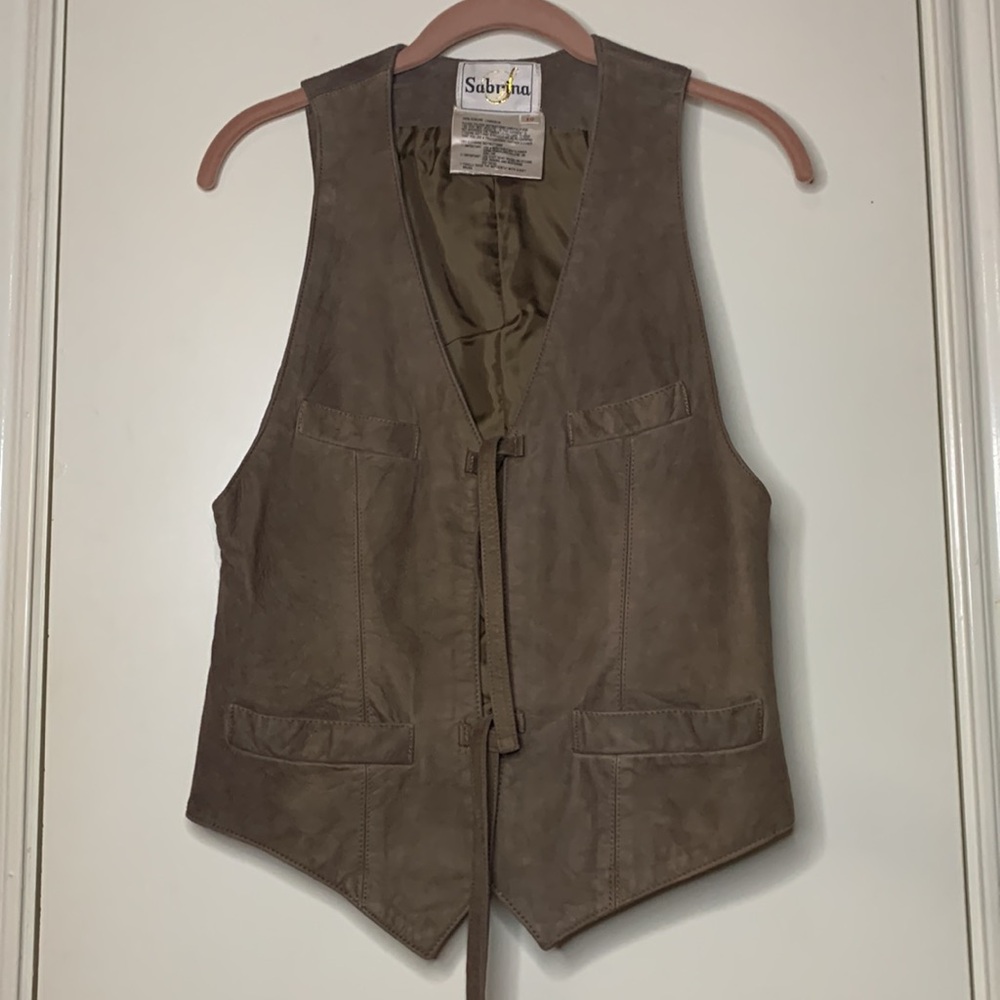 Vintage Sabrina Brown Suede Vest (10)